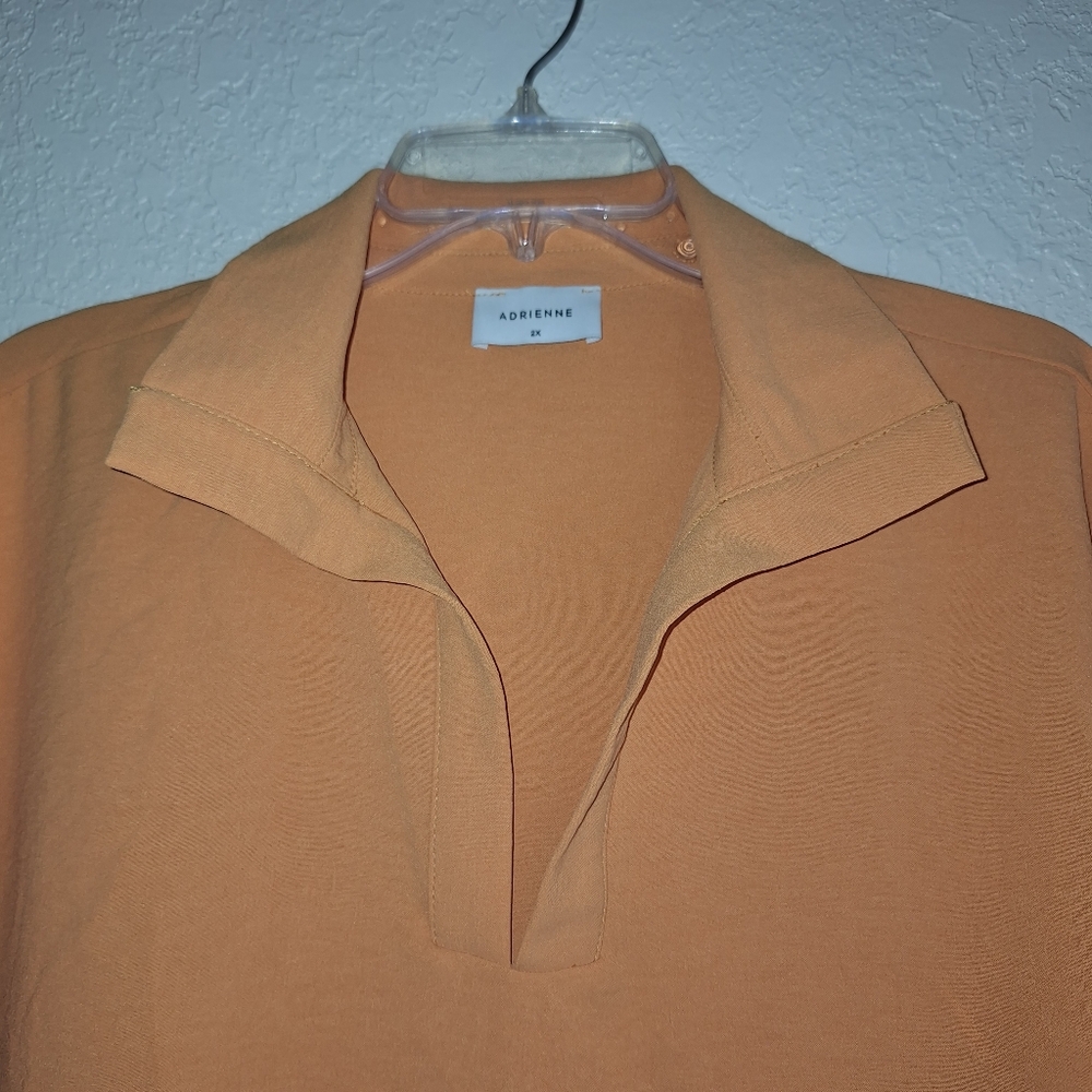 Adrienne V-Neck Blouse Short Sleeve Shirt Summer Half Sleeve Baggy Top 2X - Picture 3 of 8